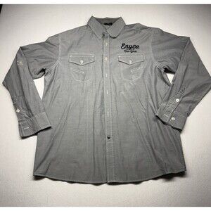 Enyce New York 1996 Men’s Button Up Shirt XL Gray Long Sleeve Streetwear